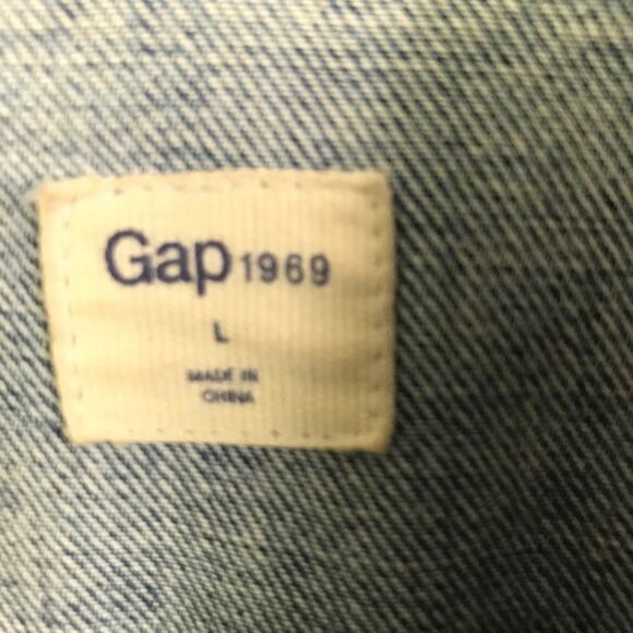Gap 1969 Jeans Jacket Womens Size L Blue Denim Cotton Button Up Collar - Picture 11 of 13